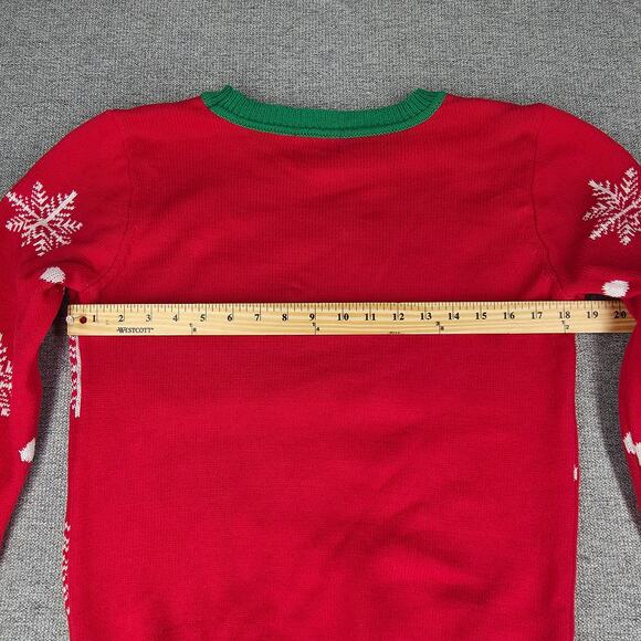 TO BE JOLLY WOMENS REVERSIBLE SEQUIN NAUGHTY NICE HOLIDAY SWEATER SIZE MEDIUM - Picture 12 of 14